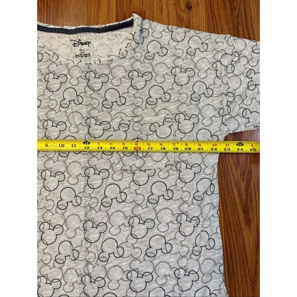 Disney Women's Mickey Mouse Heather T-Shirt Shorts Pajama Set Gray Large - Picture 7 of 12